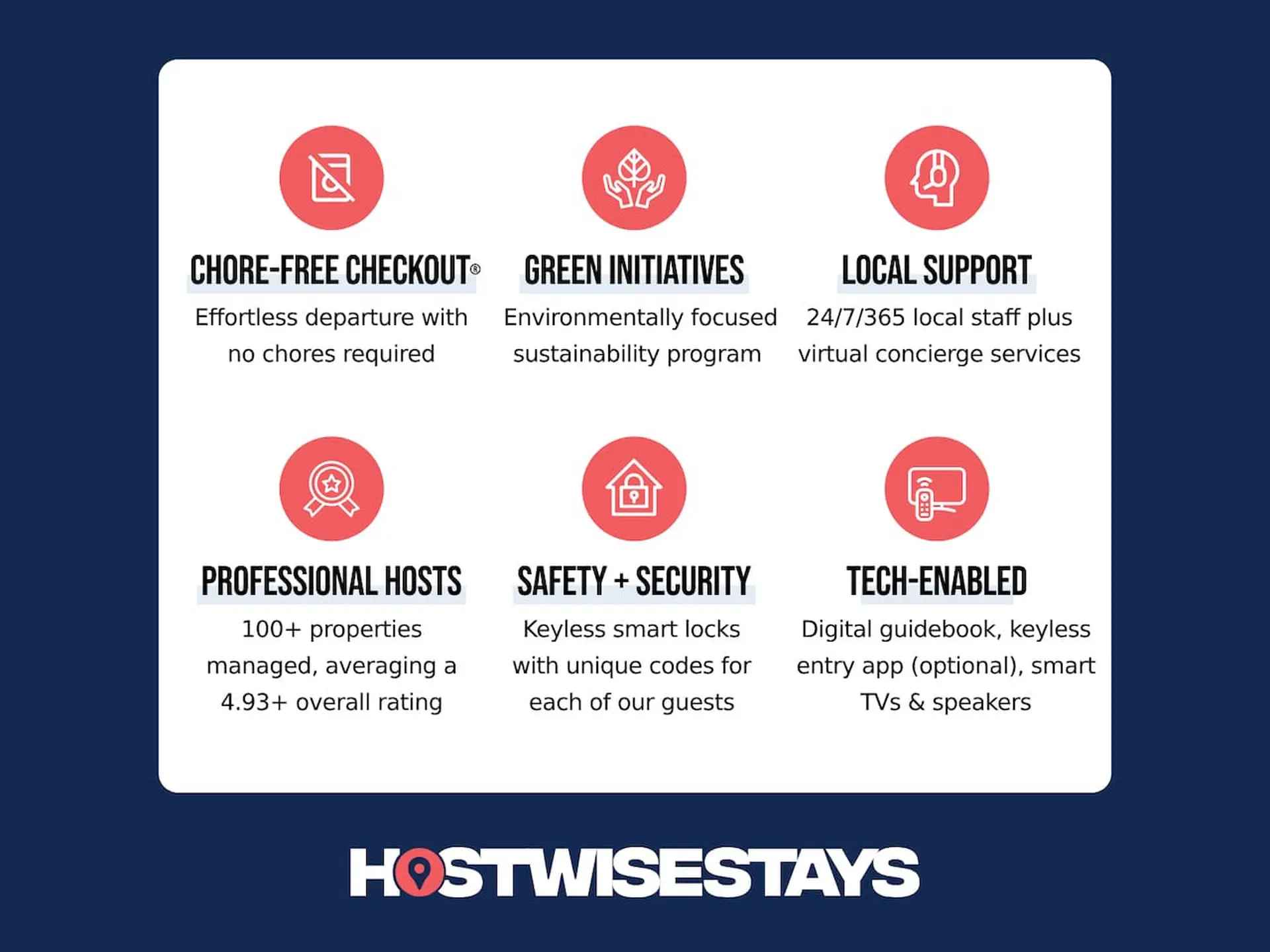 Hostwiseseats: Effortless check-out, green initiatives, local support, professional hosts, safety, a