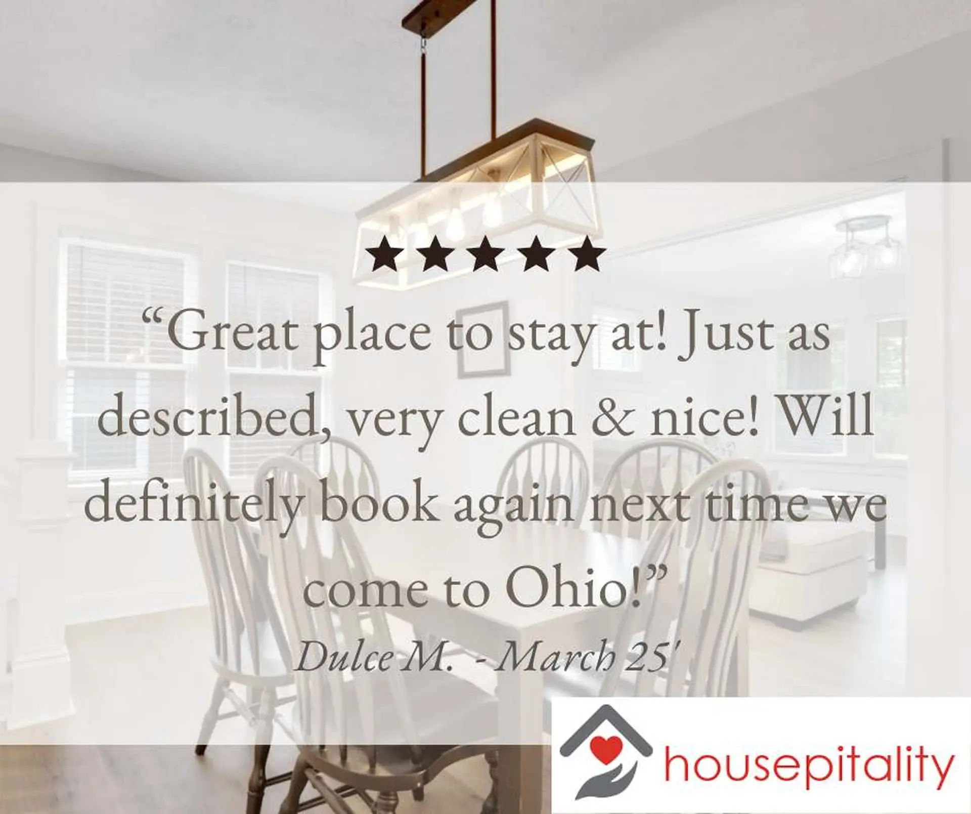 Review: "Great place to stay! Just as described, very clean & nice! Will definitely book again next 