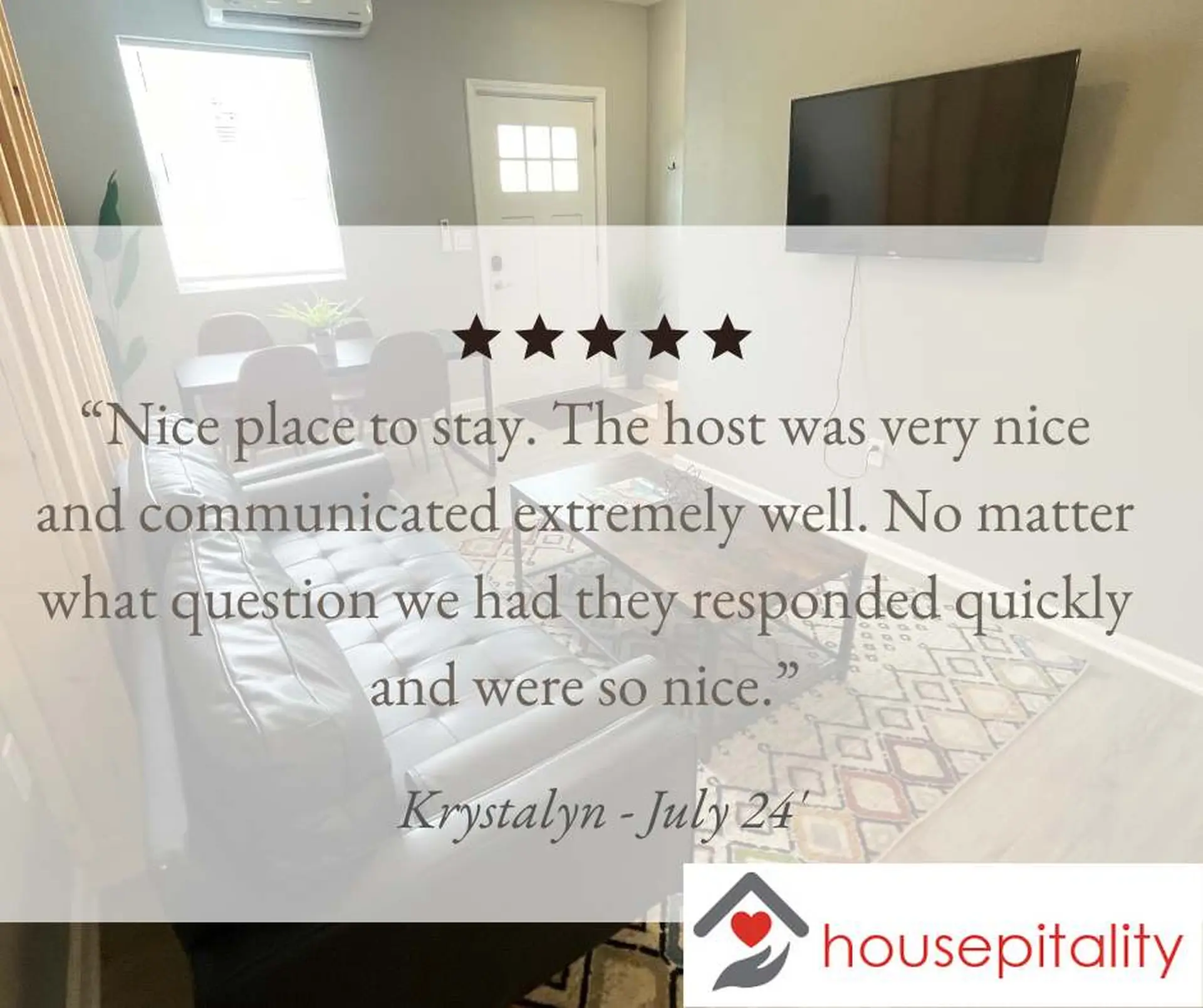 "Nice place to stay. The host was very nice and communicated extremely well. No matter what question