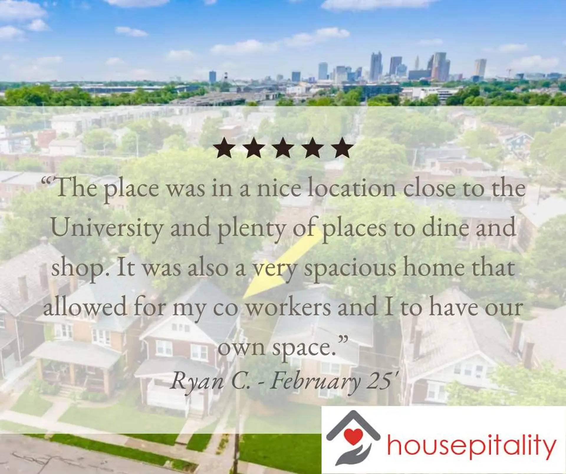 "The place was in a nice location..." - Ryan C.