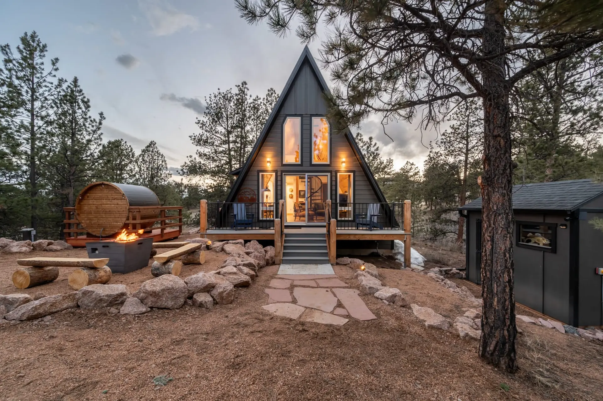 Cozy A-Frame Cabin | King Bed | Sauna | Fire Pit