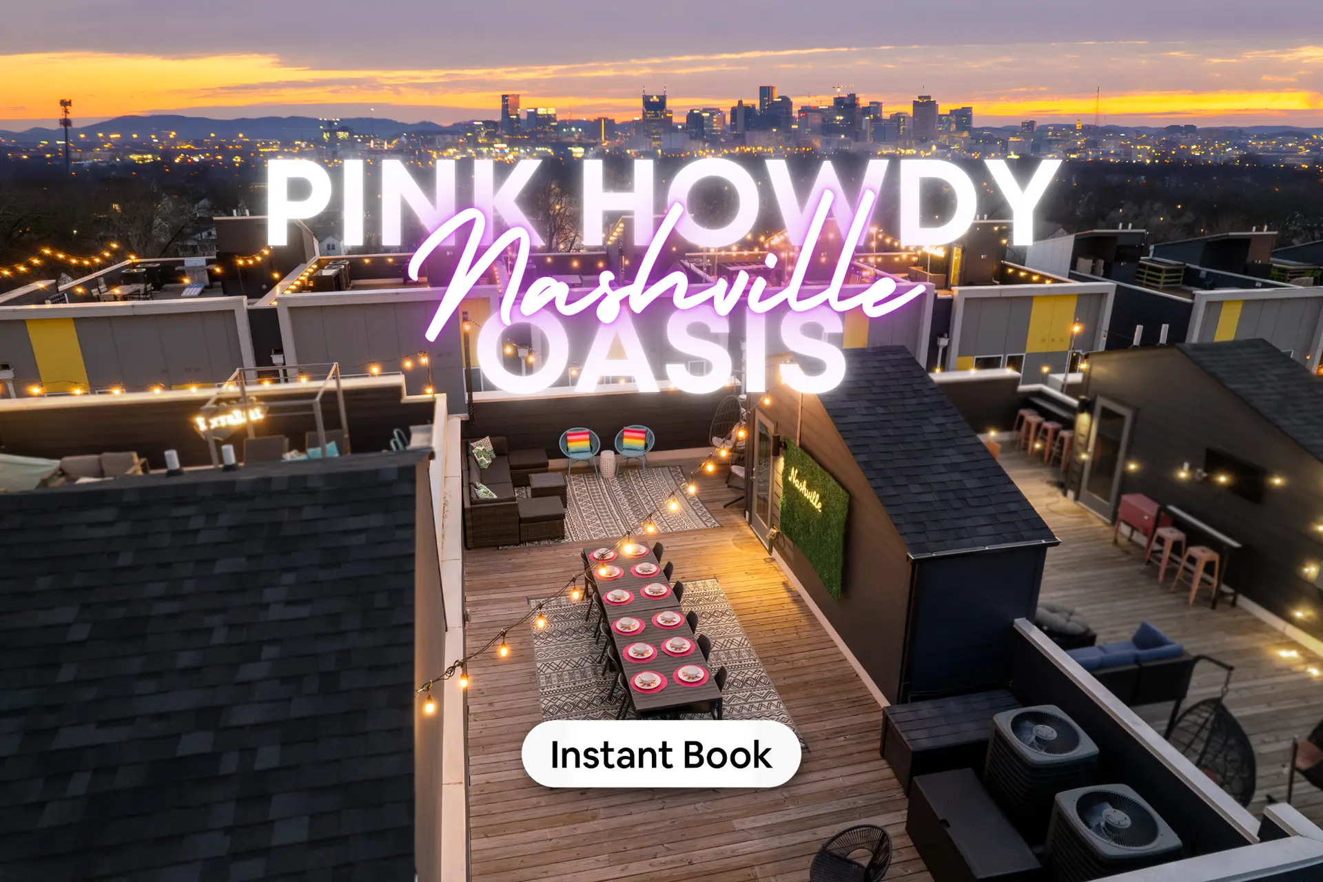 Nashville View Rooftop, Pink Howdy Wall, Ping Pong