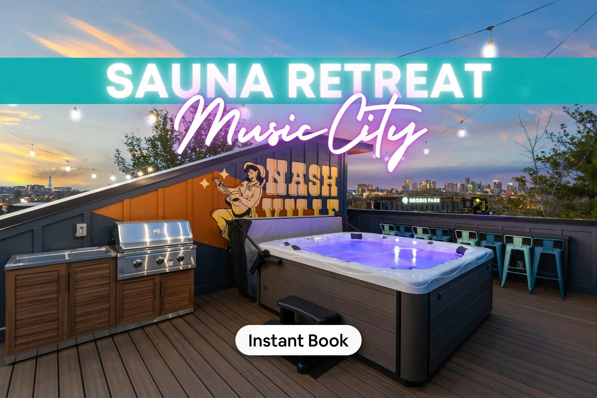 Summer Hot Tub Retreat Near Geodis Park