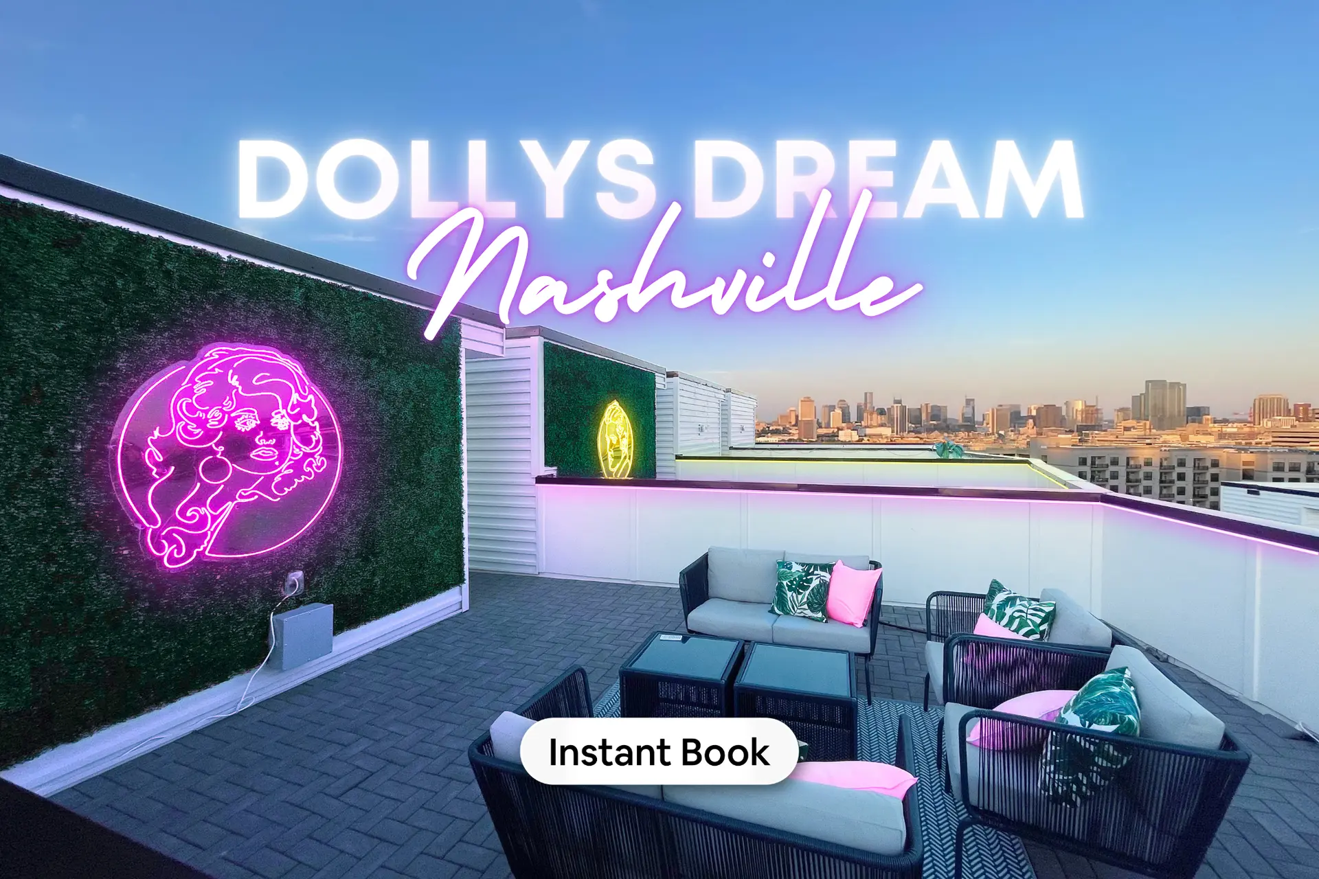 Dolly Mural, Rooftop, Giant TV, Opry Karaoke Room