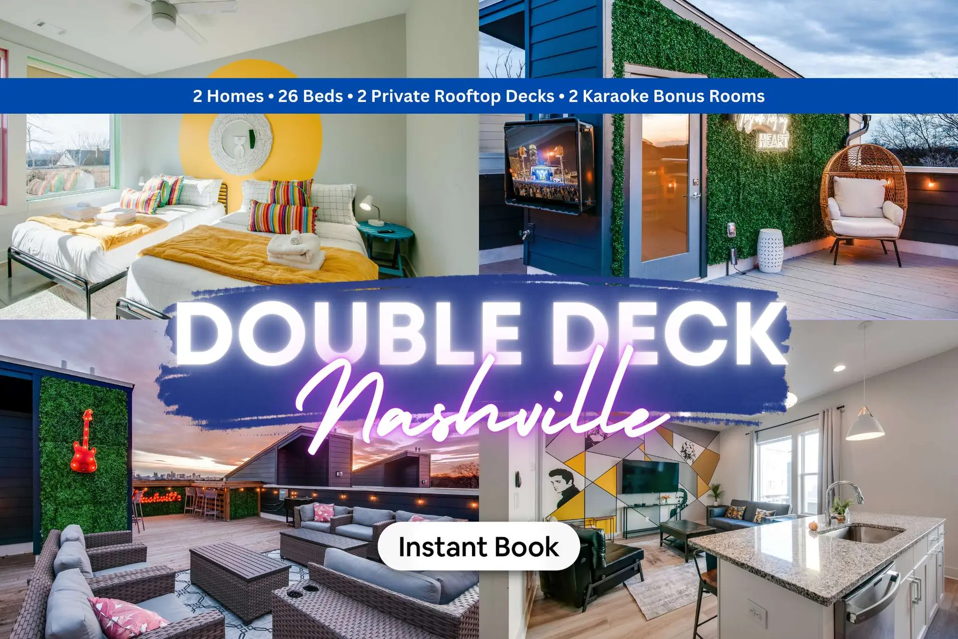 Luxury Nashville: Rooftop Deck, Game Room Karaoke