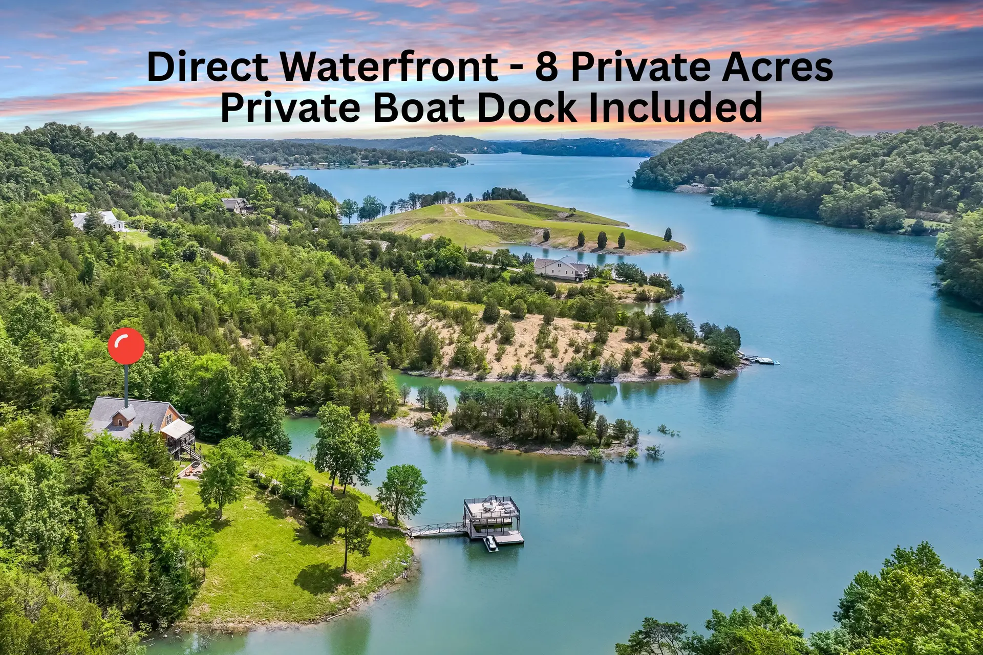 Direct Lake Front Retreat | Private Dock | 8 Acres